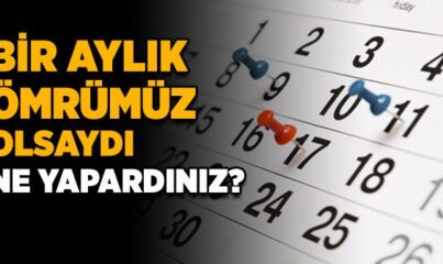 Bir Aylık Ömrümüz Olsaydı Ne Yapardınız?